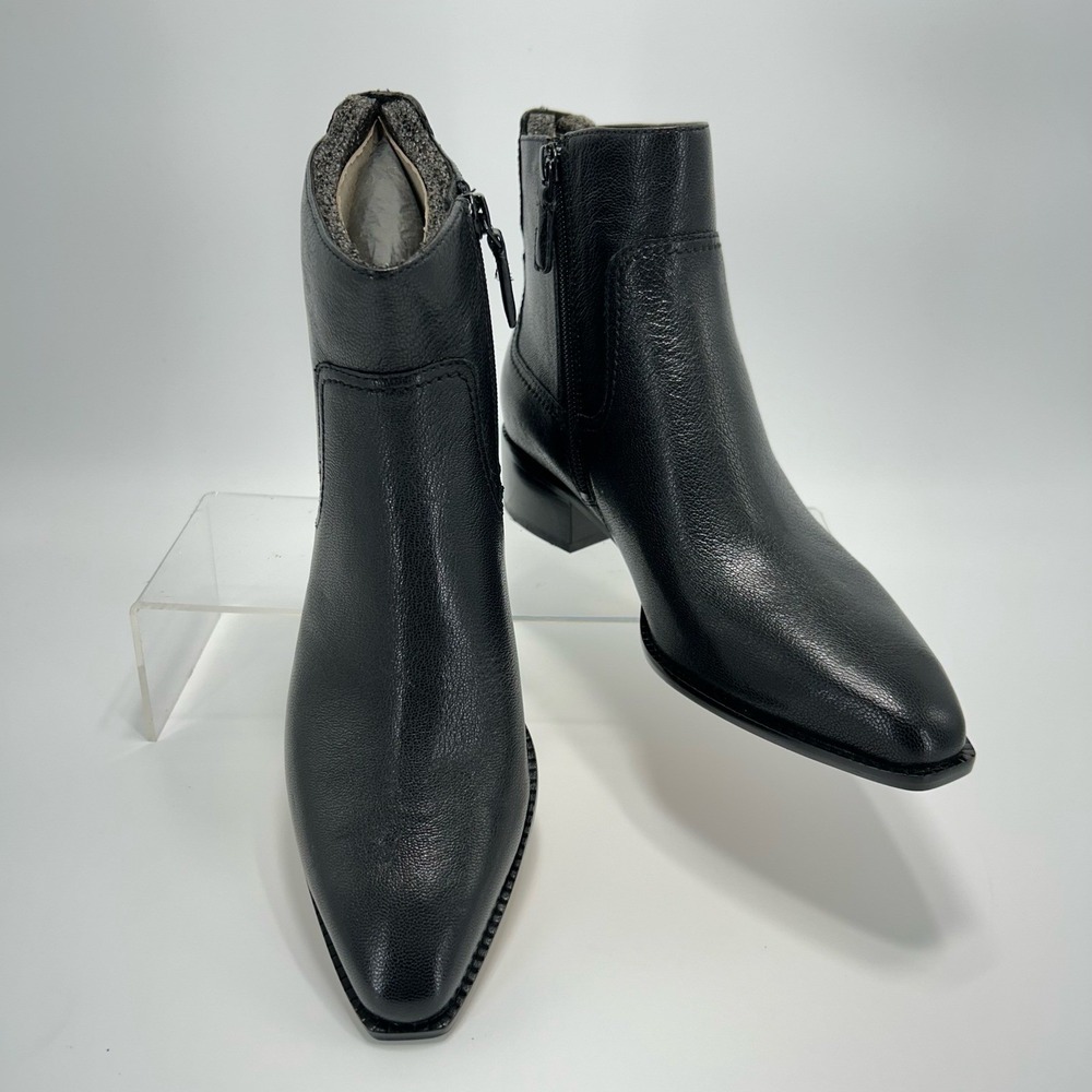 Cole Haan Size 9.5 Black Leather Pointed Block Heel Ankle Boots NEW Naia $180 - Picture 8 of 14
